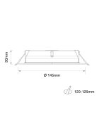 OSRAM LP DL D120 11.5W 830 RD (GL24100553255), 3000K, 1500lm, LED Downlight / LED Mélysugárzó / LED Süllyesztett Lámpatest / LED Beépíthető Lámpatest 