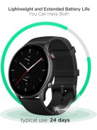 Amazfit GTR 2e, Obsidian Black (Fekete) / Sport Edition, A2023, Okosóra, Smartwatch, Zepp, Huami, Okos Óra, Smart Watch, Fitness, Fitnesz, Egészség, Sport