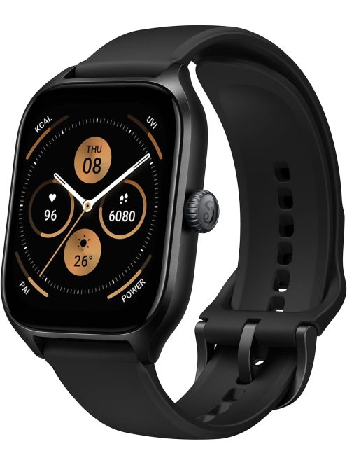 A2168 Infinite Black (fekete) -Amazfit GTS 4, A2168, Okosóra, Smartwatch, Zepp, Huami, Okos Óra, Smart Watch, Fitness, Fitnesz, Egészség, Sport