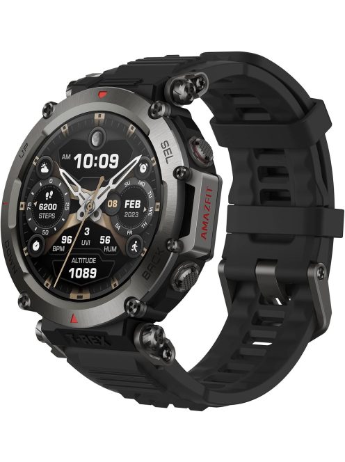 Amazfit T-Rex Ultra Fekete A2142, Okosóra, Smartwatch, Zepp, Huami, Okos Óra, Smart Watch, Fitness, Fitnesz, Egészség, Sport